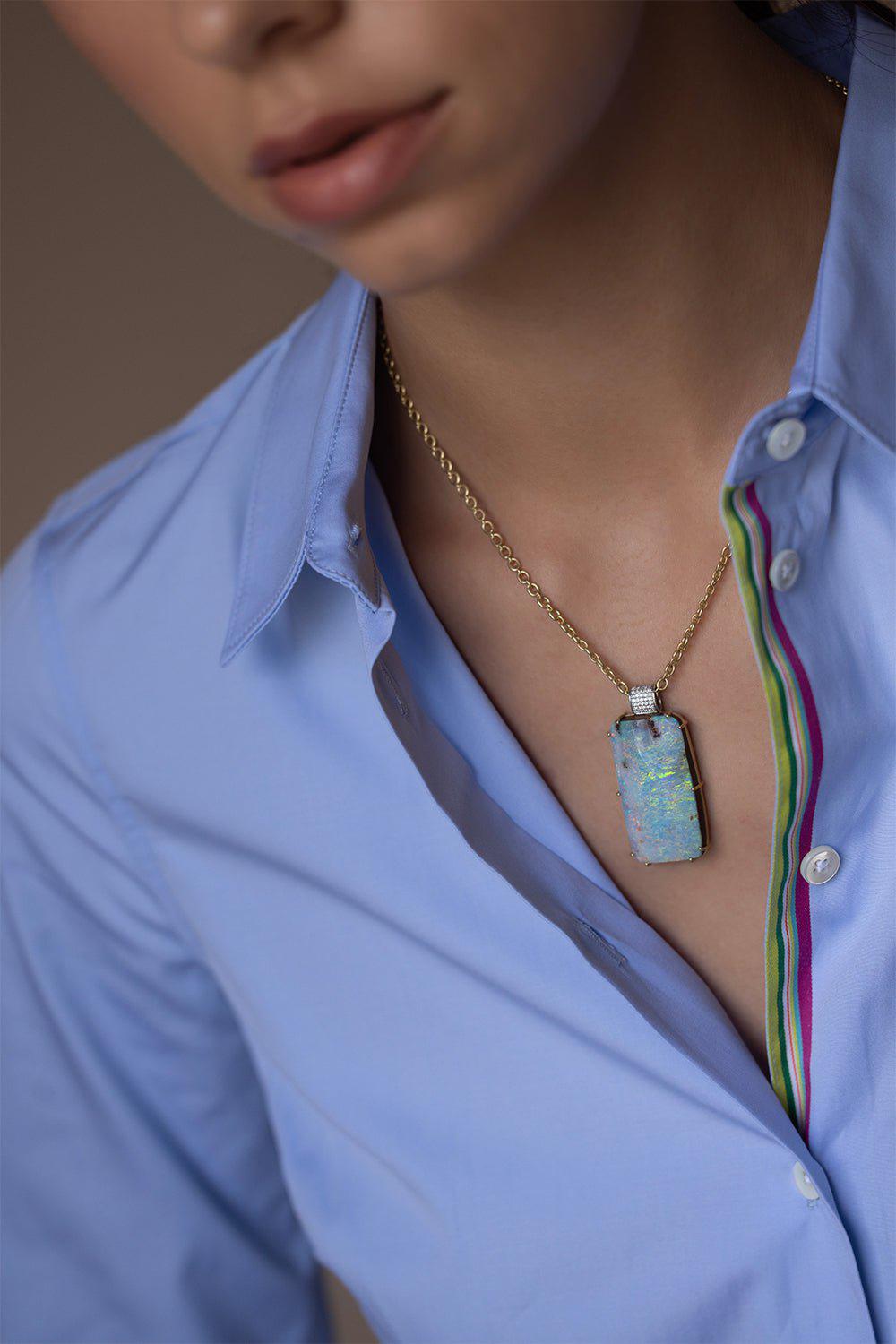 IRENE NEUWIRTH JEWELRY-Boulder Opal Pendant-YELLOW GOLD