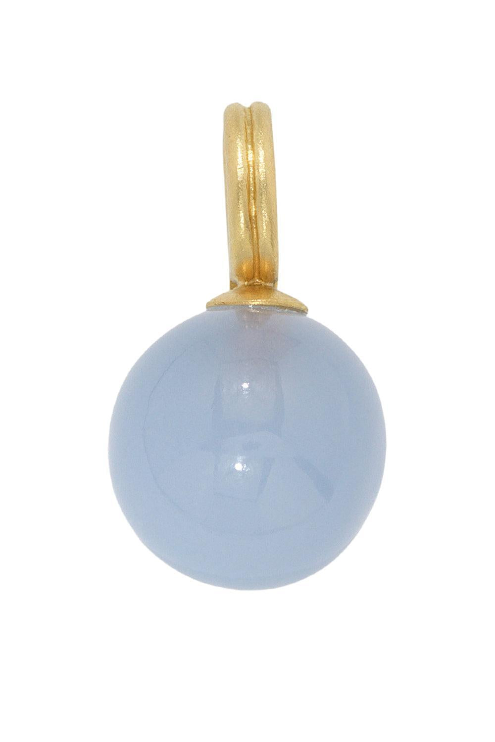 Chalcedony Gumball Heroic Pendant-YELLOW GOLD-JEWELRYFINE JEWELPENDANT-IRENE NEUWIRTH JEWELRY