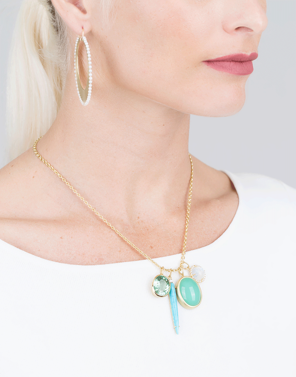 IRENE NEUWIRTH JEWELRY-Kingman Turquoise Pendant-YELLOW GOLD