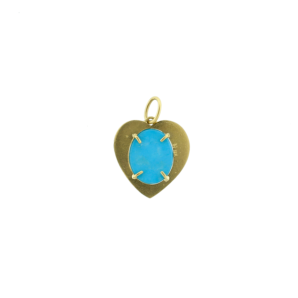 IRENE NEUWIRTH JEWELRY-Turquoise And Diamond Pave Heart Charm-YELLOW GOLD