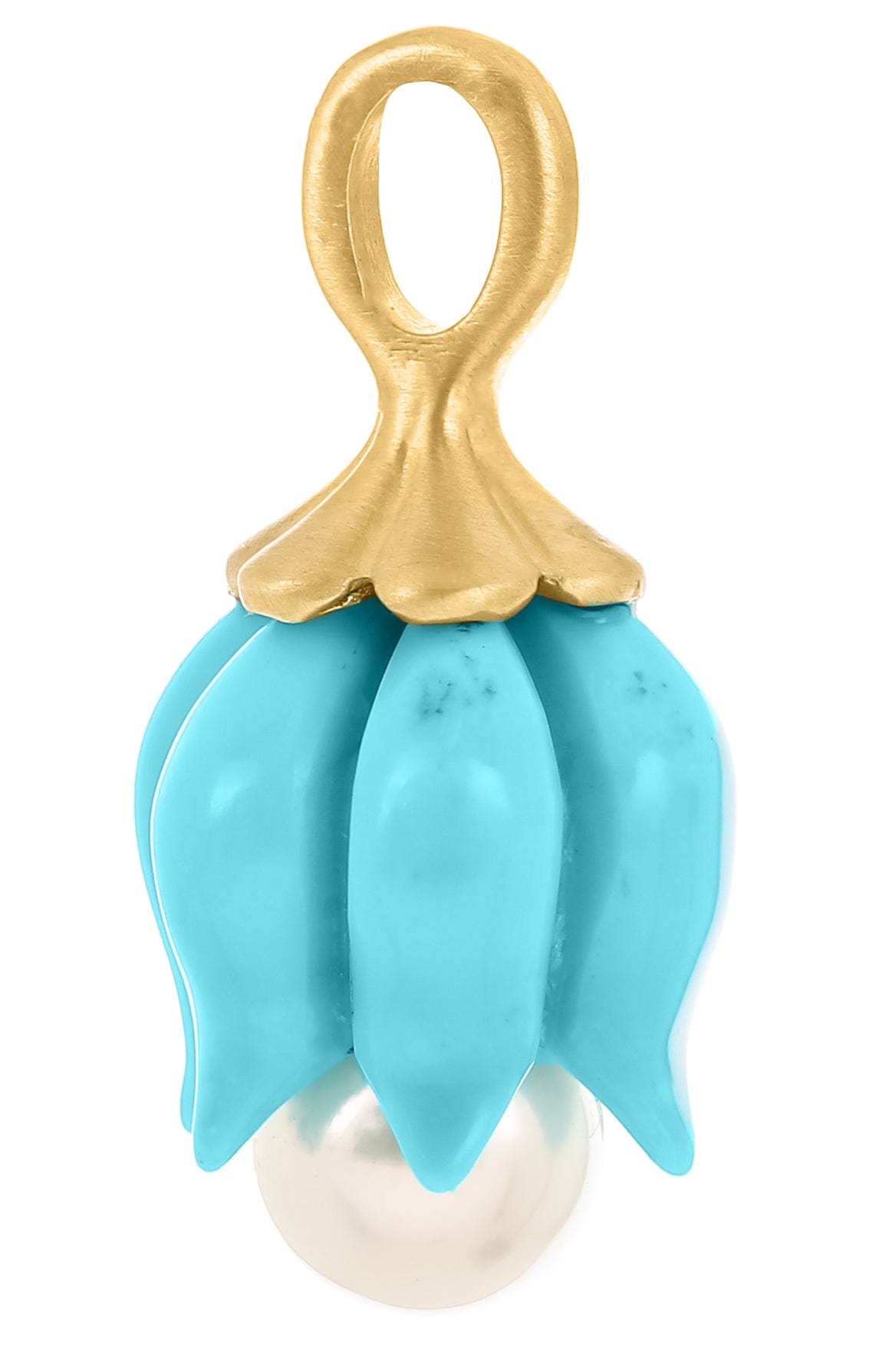 IRENE NEUWIRTH JEWELRY-Turquoise Lily Pendant-YELLOW GOLD
