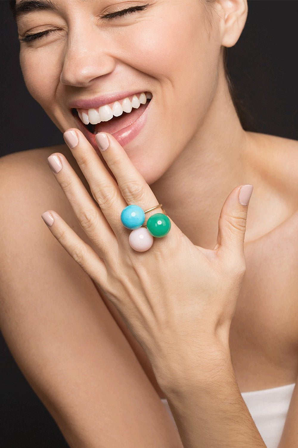 IRENE NEUWIRTH JEWELRY-Pink Opal Sphere Ring-