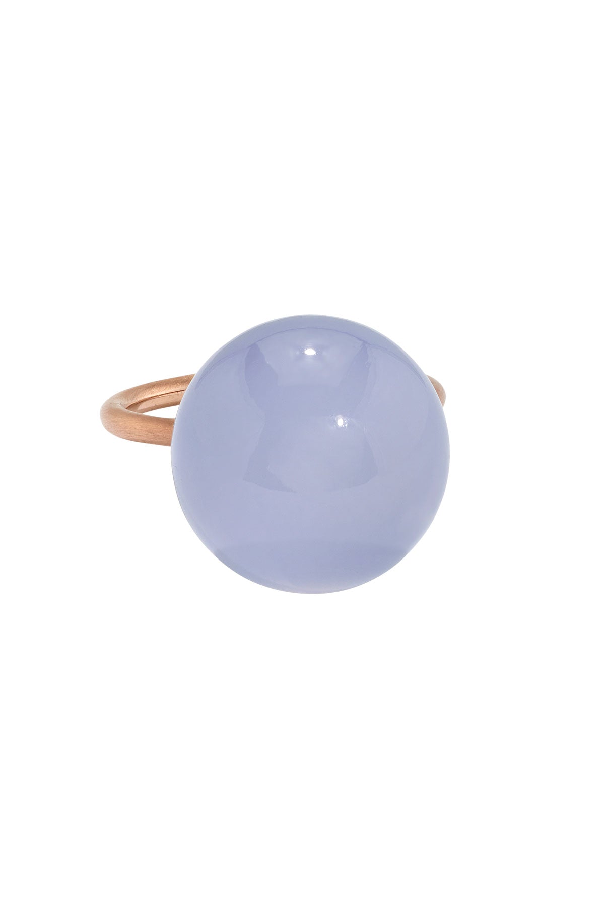 Chalcedony Large Gumball Ring-ROSE GOLD-6.75-JEWELRYFINE JEWELRING-IRENE NEUWIRTH JEWELRY