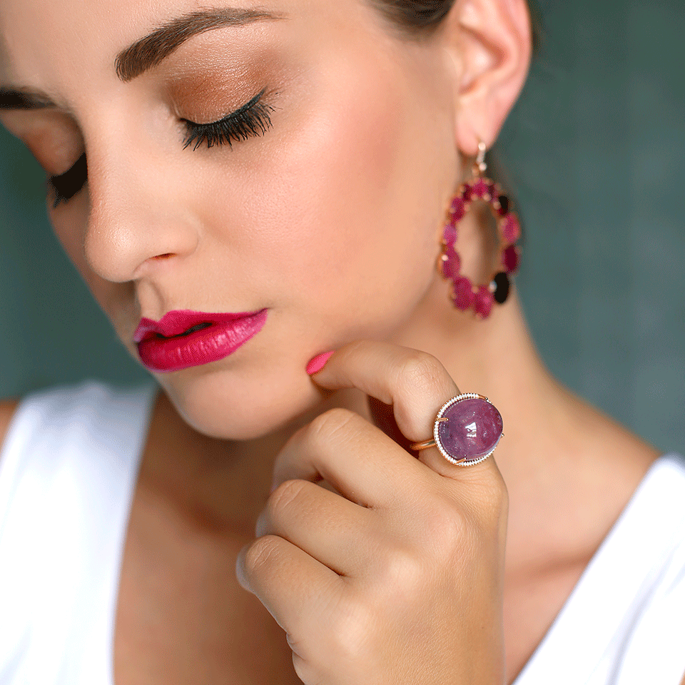 IRENE NEUWIRTH JEWELRY-Pink Tourmaline Diamond Pave Ring-ROSE GOLD
