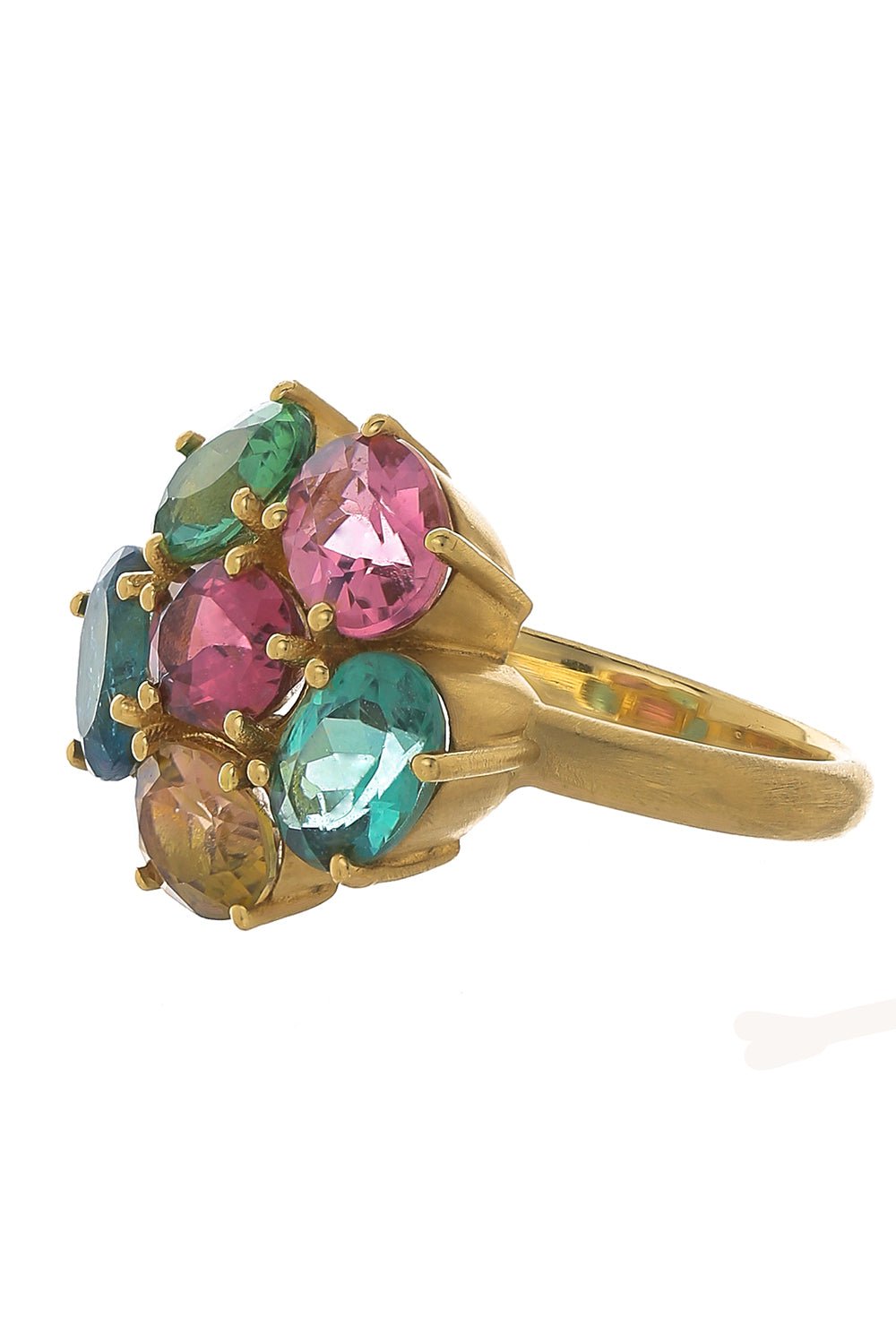 IRENE NEUWIRTH JEWELRY-Gemmy Gem Tourmaline Flower Ring-YELLOW GOLD
