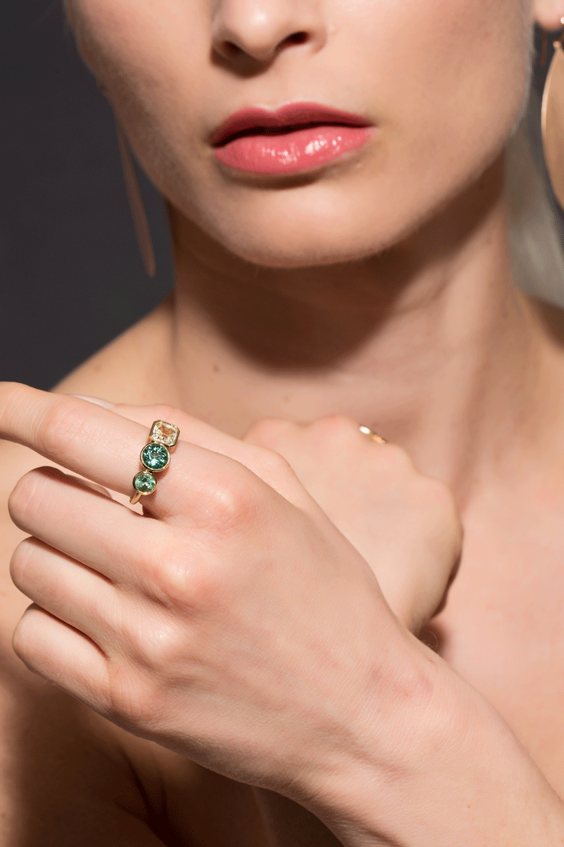 IRENE NEUWIRTH JEWELRY-Mixed Tourmaline Ring-YELLOW GOLD