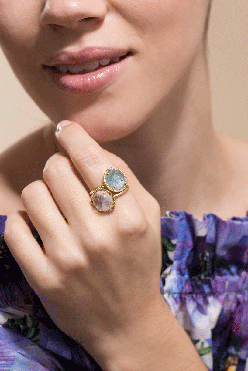 Aquamarine and Diamond Pave Ring IRENE NEUWIRTH JEWELRY