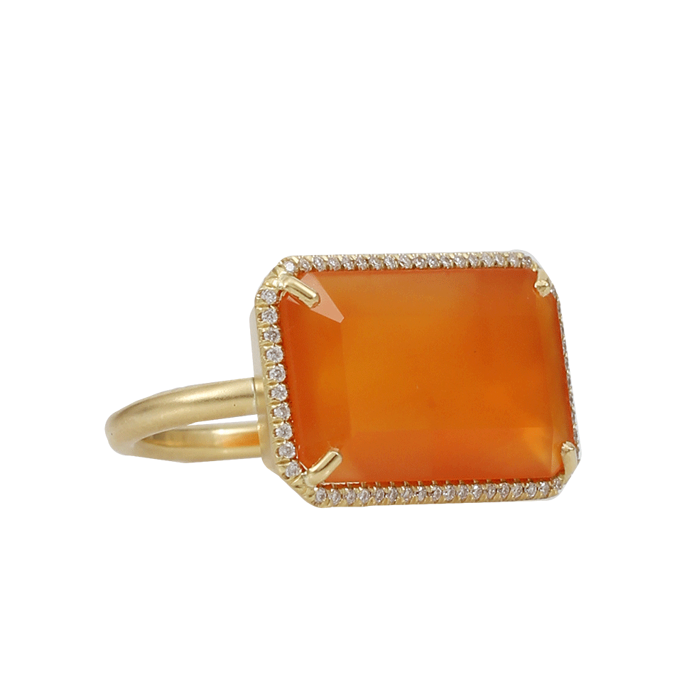 IRENE NEUWIRTH JEWELRY-Emerald Cut Carnelian Ring-YELLOW GOLD