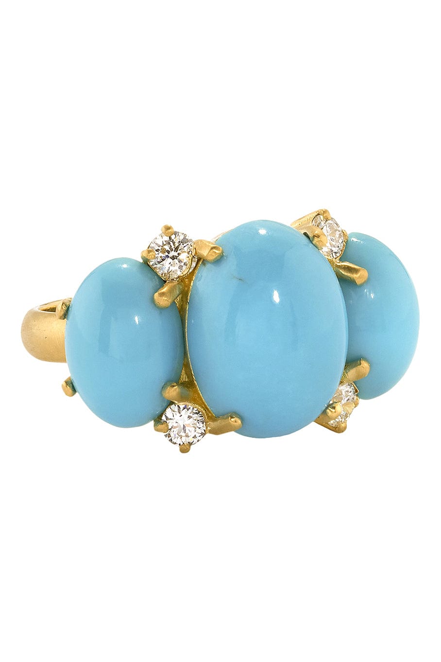 IRENE NEUWIRTH JEWELRY-Gemmy Gem Oval Kingman Turquoise Ring-YELLOW GOLD