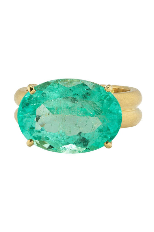 Emerald Heroic Ring-YELLOW GOLD-7-JEWELRYFINE JEWELRING-IRENE NEUWIRTH JEWELRY
