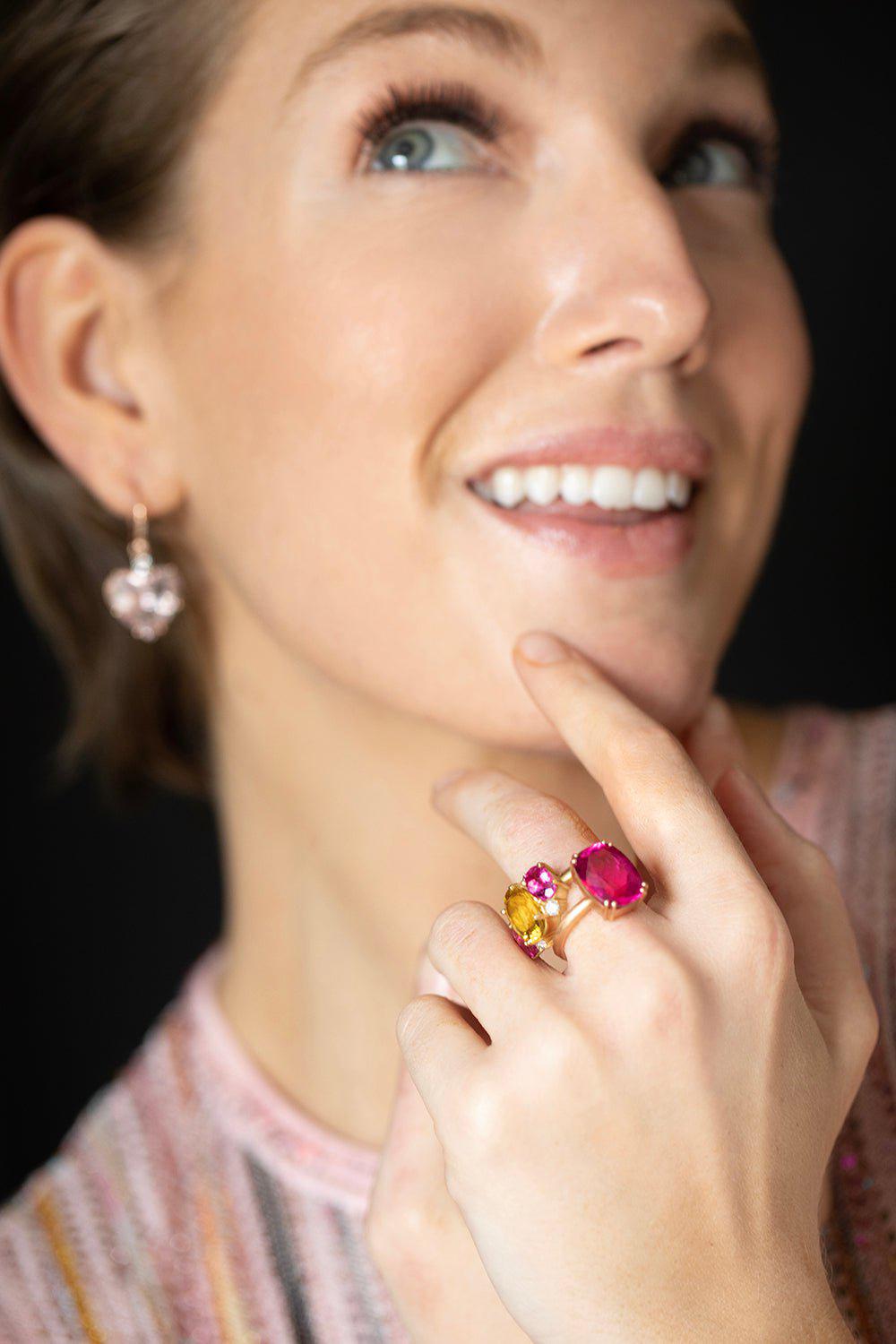 IRENE NEUWIRTH JEWELRY-Gemmy Gem Three Stone Ring-YELLOW GOLD