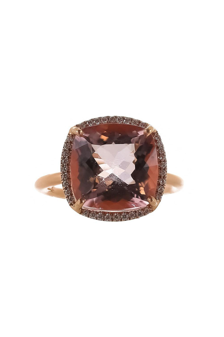 Morganite Diamond Gemmy Gem Ring
