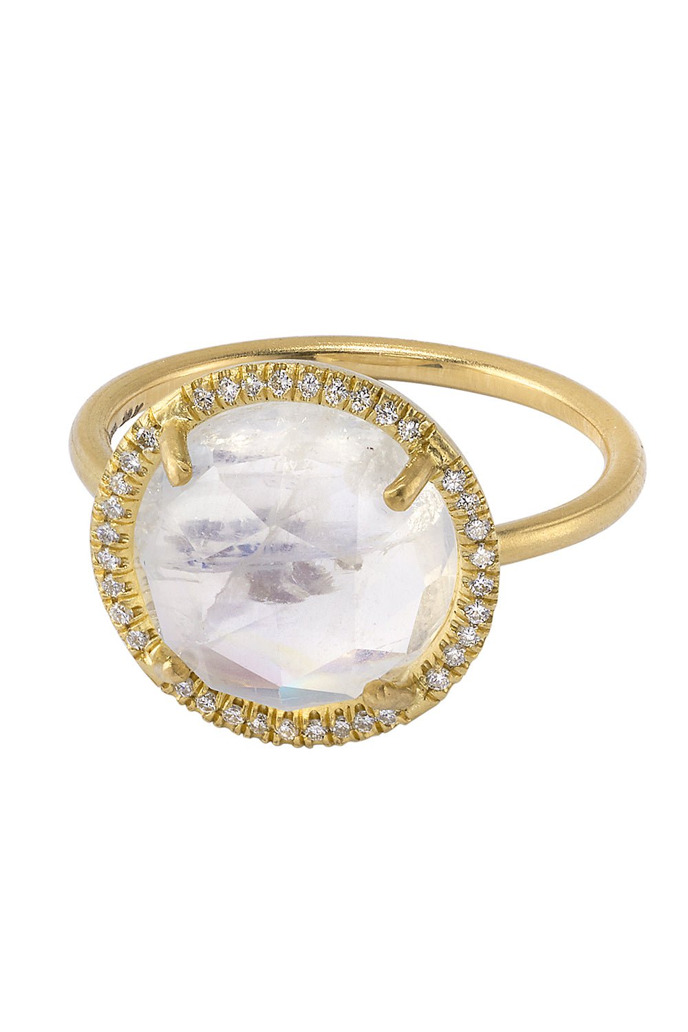 IRENE NEUWIRTH JEWELRY-Rose Cut Rainbow Moonstone Ring-YELLOW GOLD