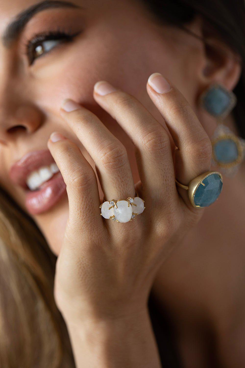 IRENE NEUWIRTH JEWELRY-Gemmy Gem Rainbow Moonstone Ring-YELLOW GOLD
