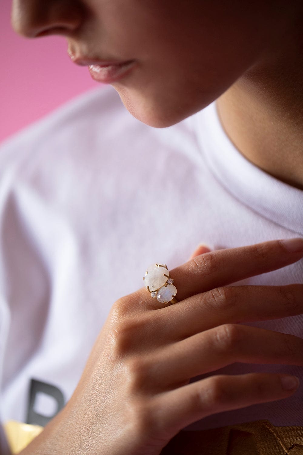 IRENE NEUWIRTH JEWELRY-Gemmy Gem Rainbow Moonstone Ring-YELLOW GOLD