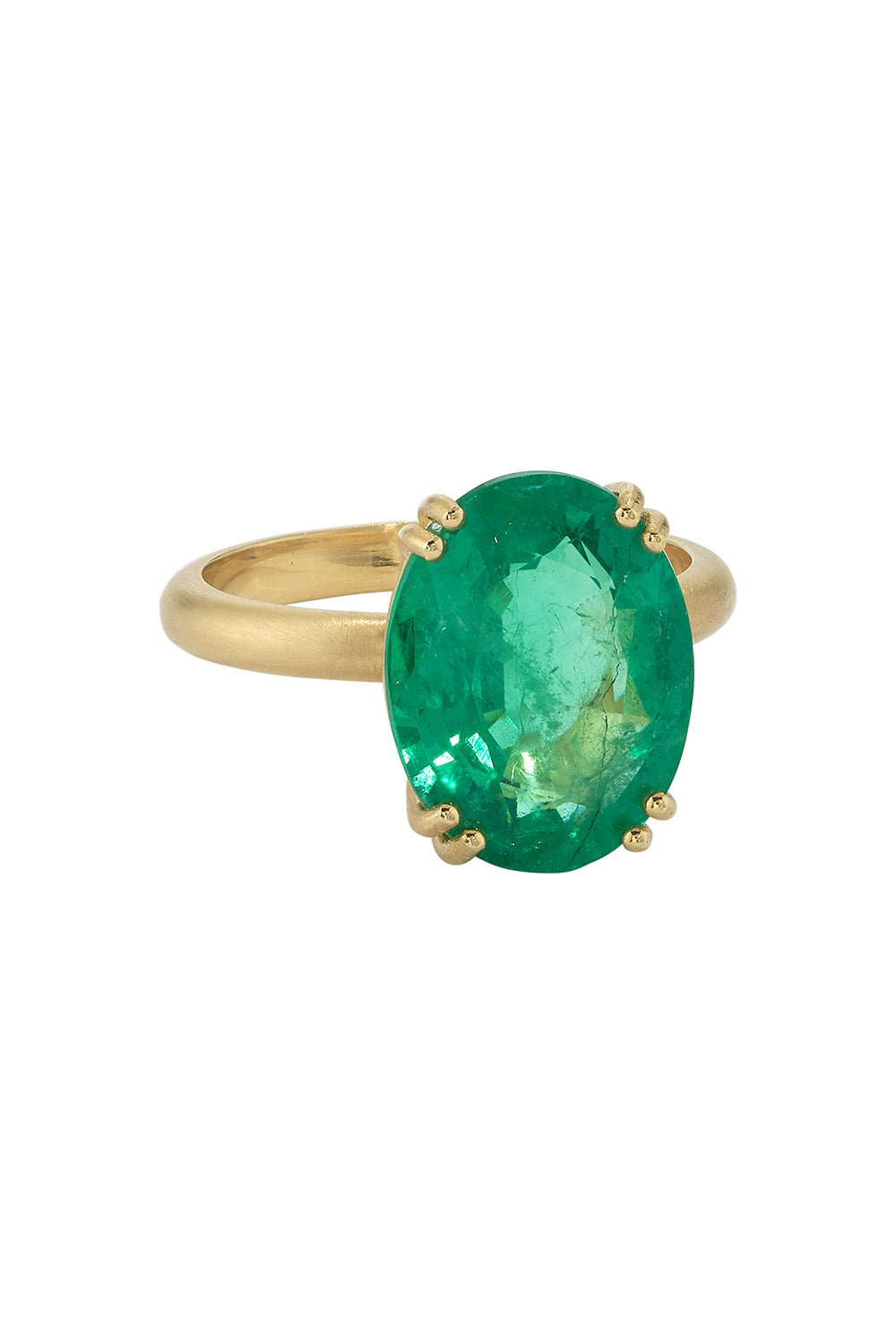 IRENE NEUWIRTH JEWELRY-Gemmy Gem Double Prong Emerald Ring-YELLOW GOLD