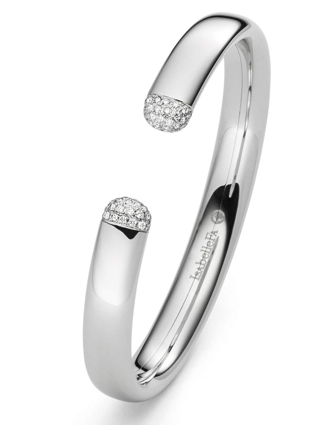 ISABELLE FA-Flix Flex Oval 9 Pave Bangle - 59-WHITE GOLD