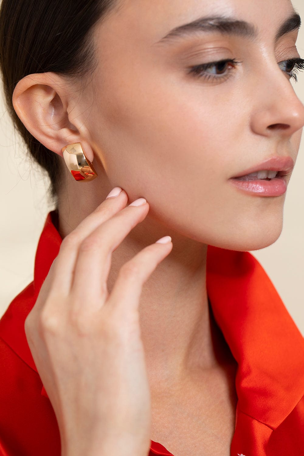 ISABELLE FA-Tonneau Diamond Clip Earrings-ROSE GOLD