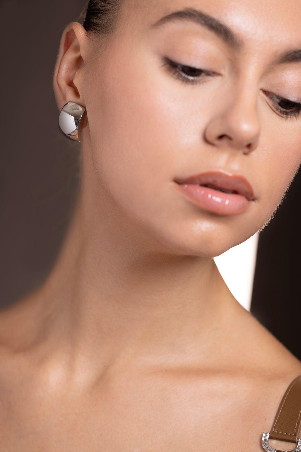 ISABELLE FA-Tonneau 25 Ear Clip - White Gold-WHITE GOLD