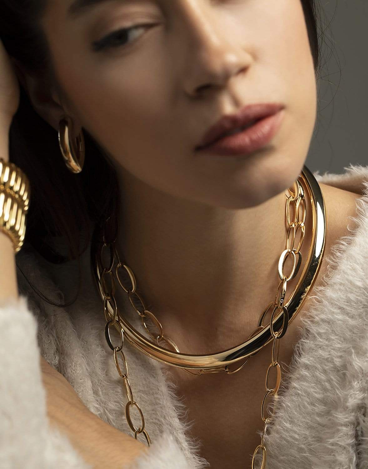 ISABELLE FA-Flix Flex Collar Necklace-YELLOW GOLD