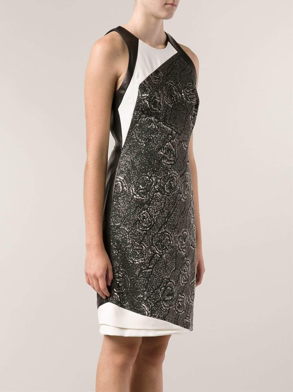 J MENDEL-Halter Dress With Leather Back-FOREST