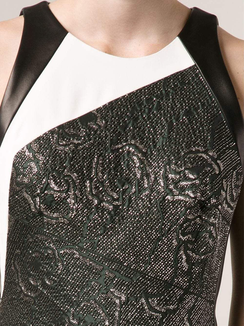 J MENDEL-Halter Dress With Leather Back-FOREST