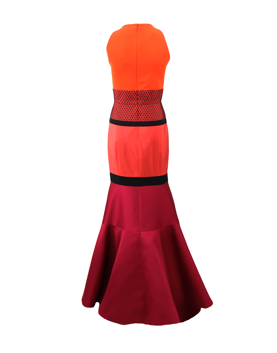 J MENDEL-Multi-Color Halter Gown-FIRE/FUC