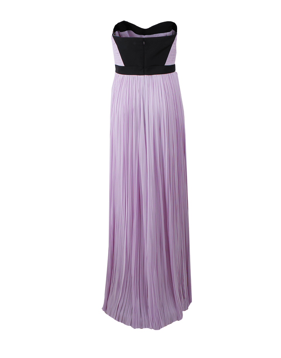 J MENDEL-Strapless Pleat Gown-LILAC