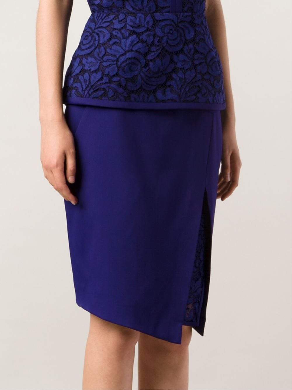 J MENDEL-Knee Length Asymmetrical Skirt-