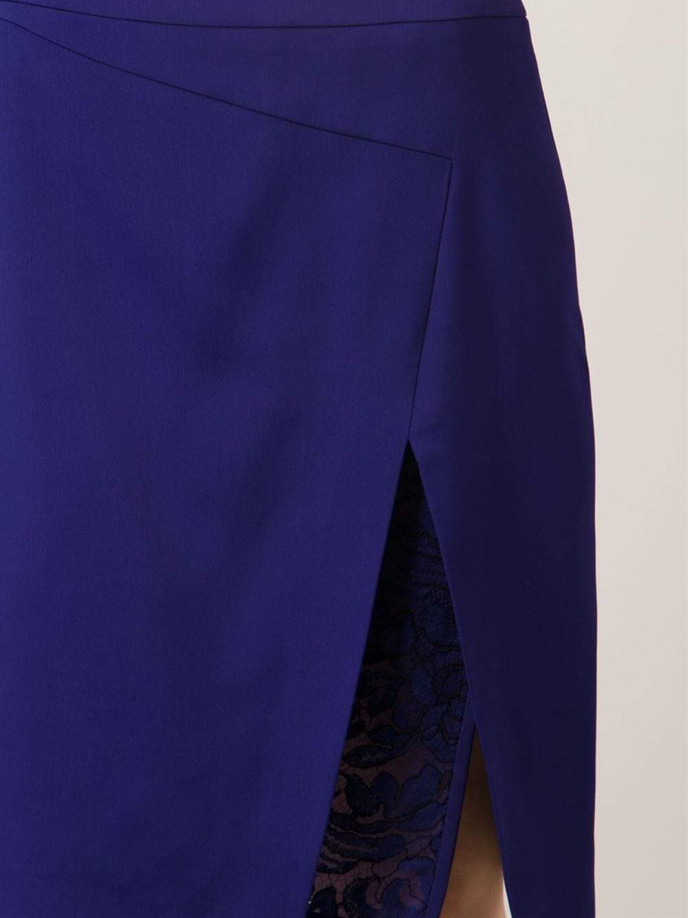 J MENDEL-Knee Length Asymmetrical Skirt-