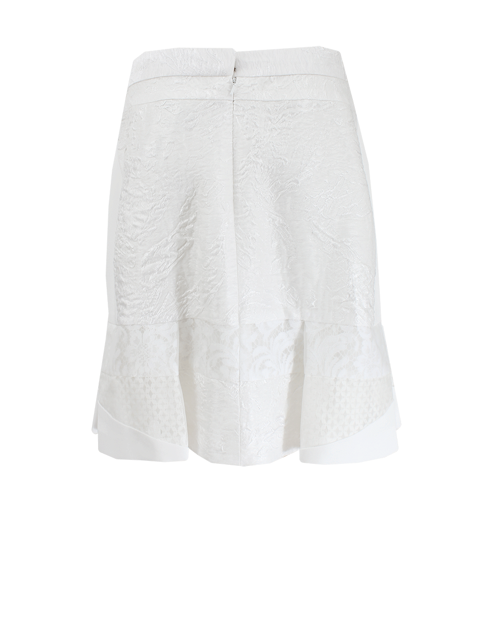 J MENDEL-Floral Jacquard Pleated Skirt-