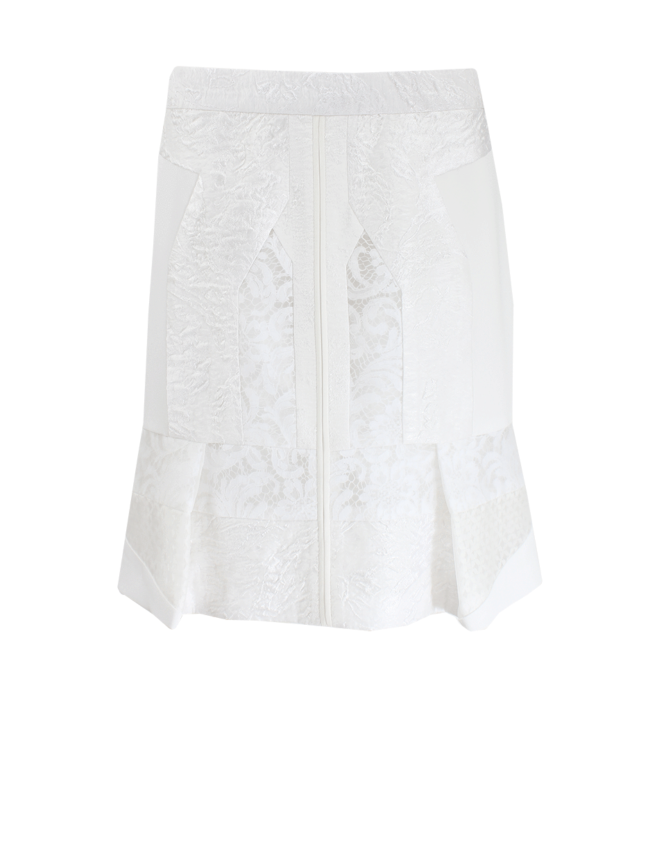 J MENDEL-Floral Jacquard Pleated Skirt-