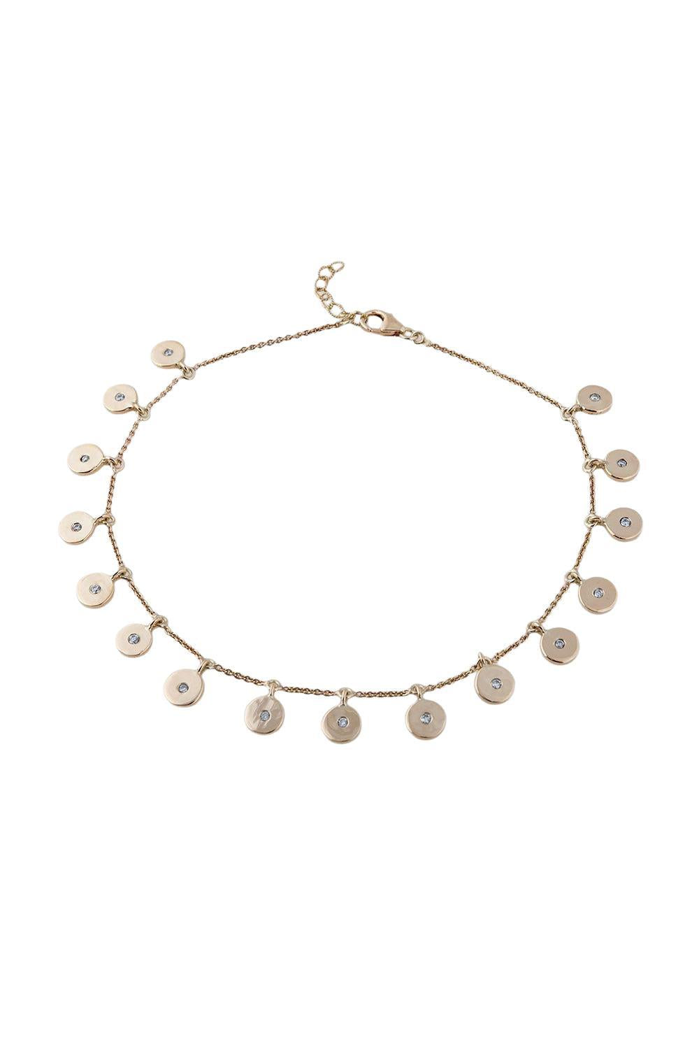 Diamond Confetti Disc Anklet-YELLOW GOLD-JEWELRYFINE JEWELBRACELET O-JACQUIE AICHE