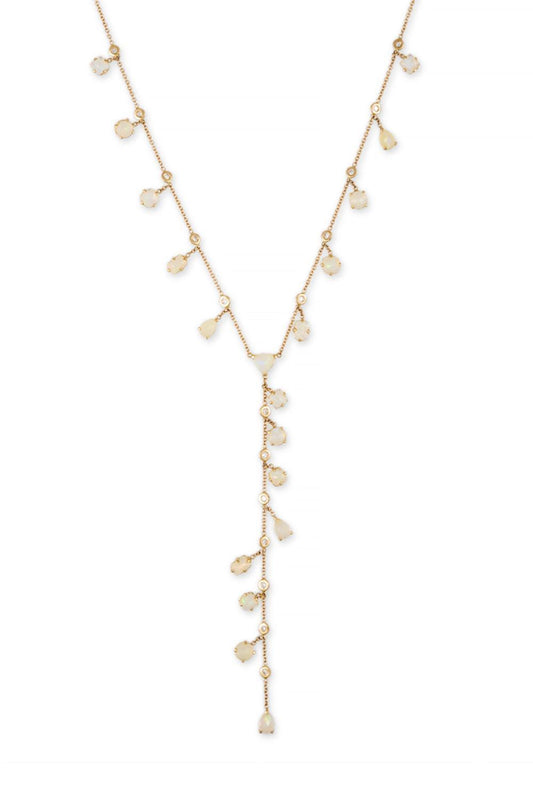Opal Shaker Y Necklace-YELLOW GOLD-JEWELRYFINE JEWELBRACELET O-JACQUIE AICHE