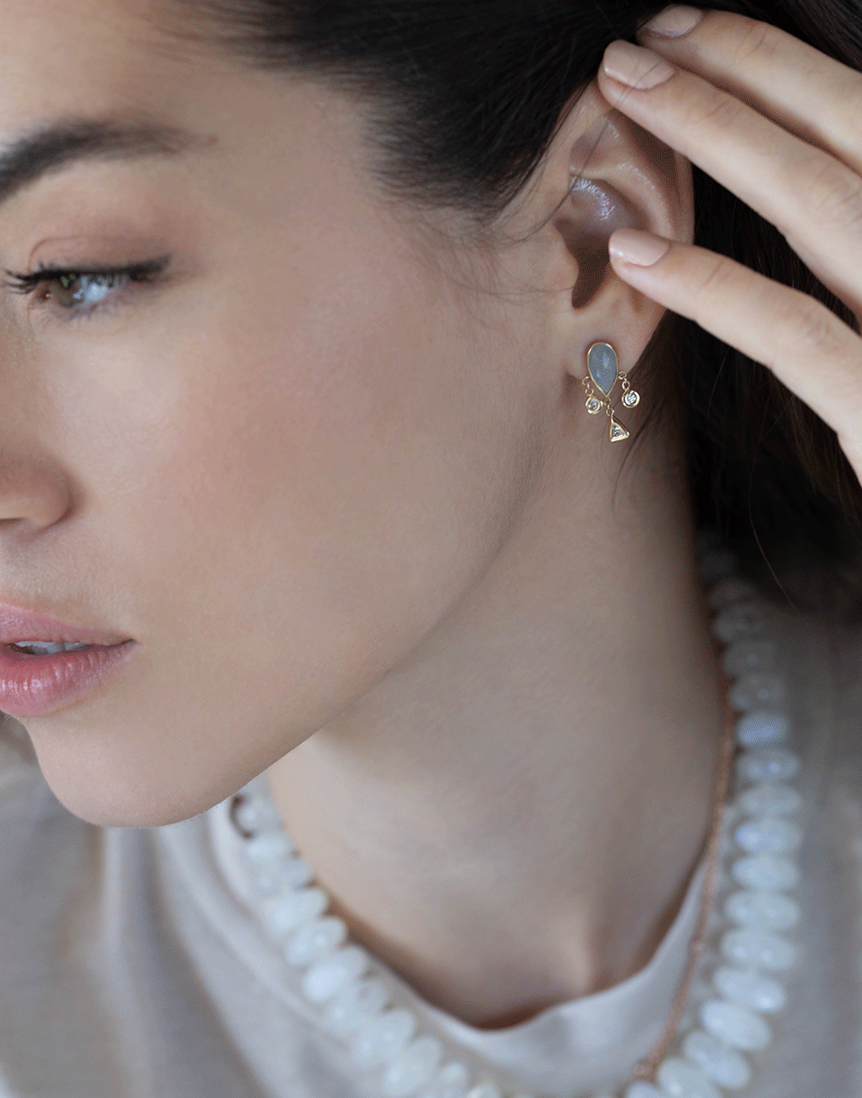 JACQUIE AICHE-Labradorite Teardrop Diamond Shaker Earrings-YELLOW GOLD