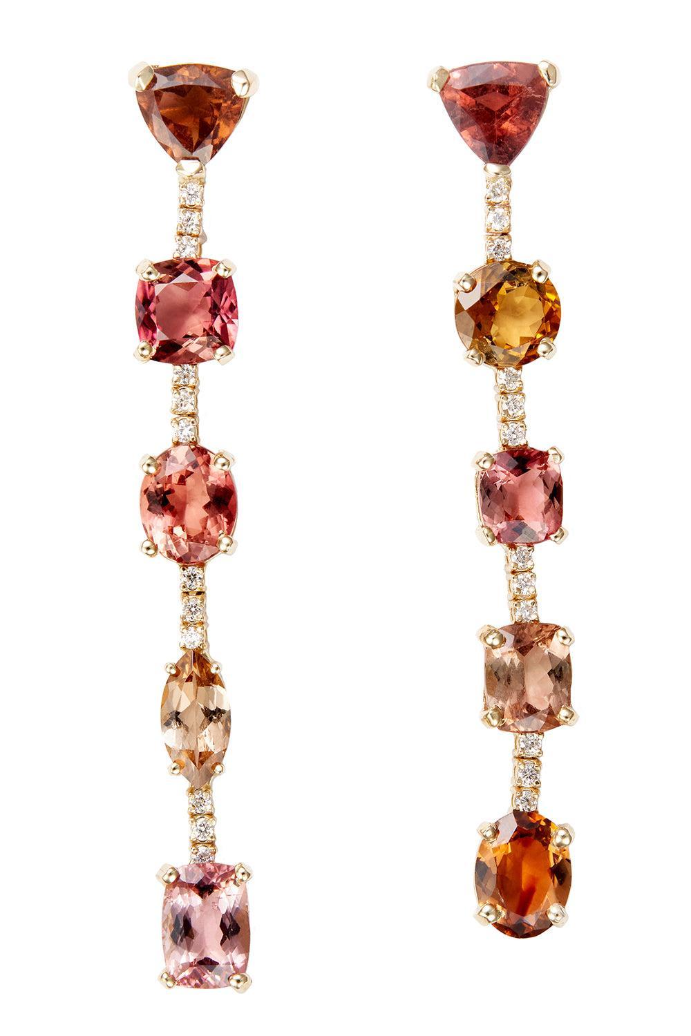 Pink Tourmaline Twiggy Earrings-YELLOW GOLD-JEWELRYFINE JEWELEARRING-JACQUIE AICHE
