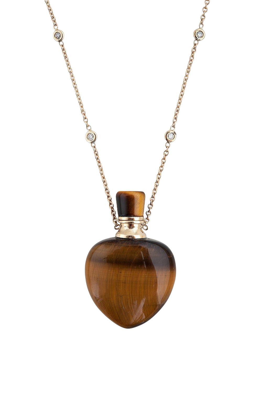 Tigers Eye Potion Bottle Necklace-YELLOW GOLD-JEWELRYFINE JEWELNECKLACE O-JACQUIE AICHE