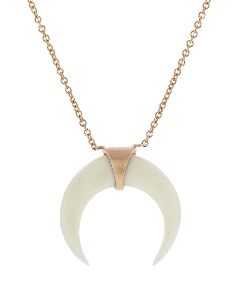 JACQUIE AICHE-Mini Bone Double Horn Necklace-ROSE GOLD