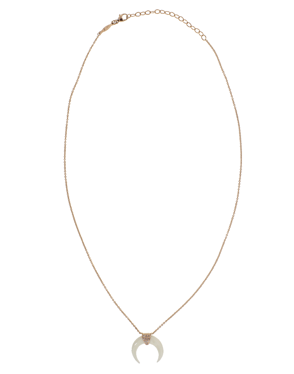 JACQUIE AICHE-Mini Bone Double Horn Necklace-ROSE GOLD