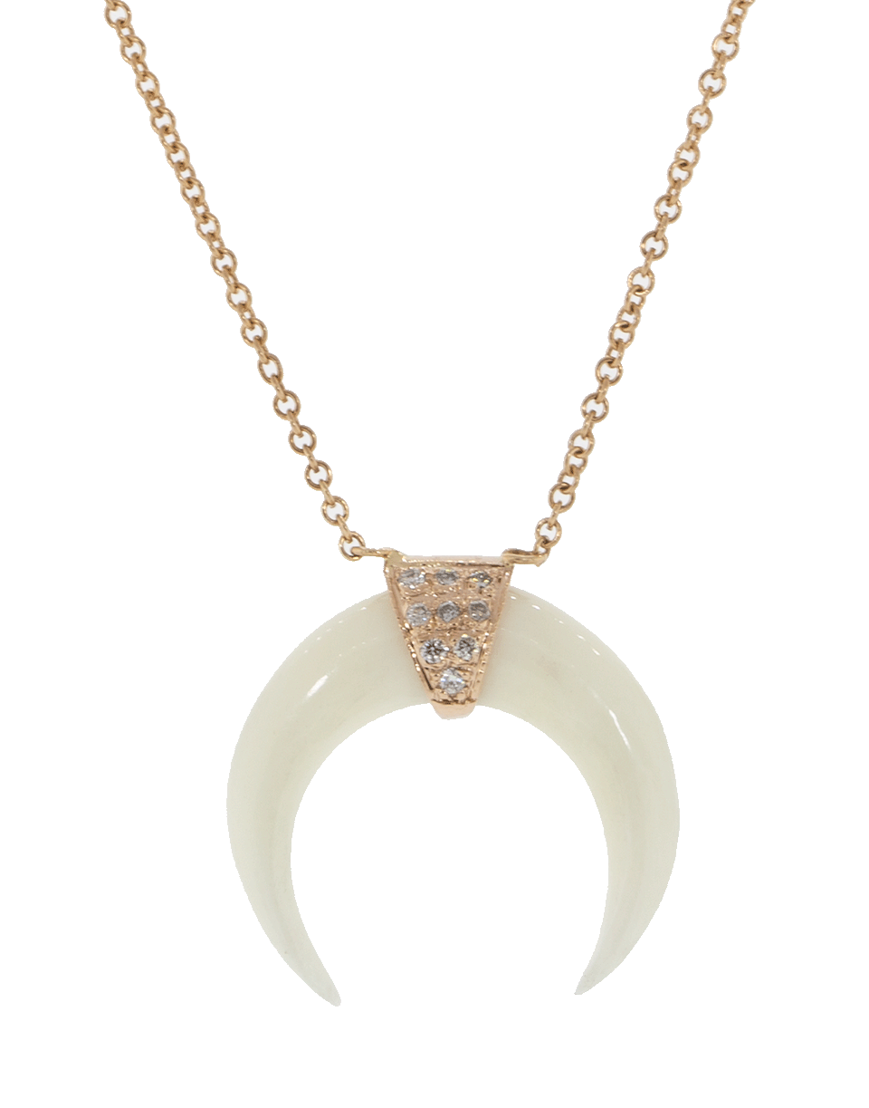 JACQUIE AICHE-Mini Bone Double Horn Necklace-ROSE GOLD