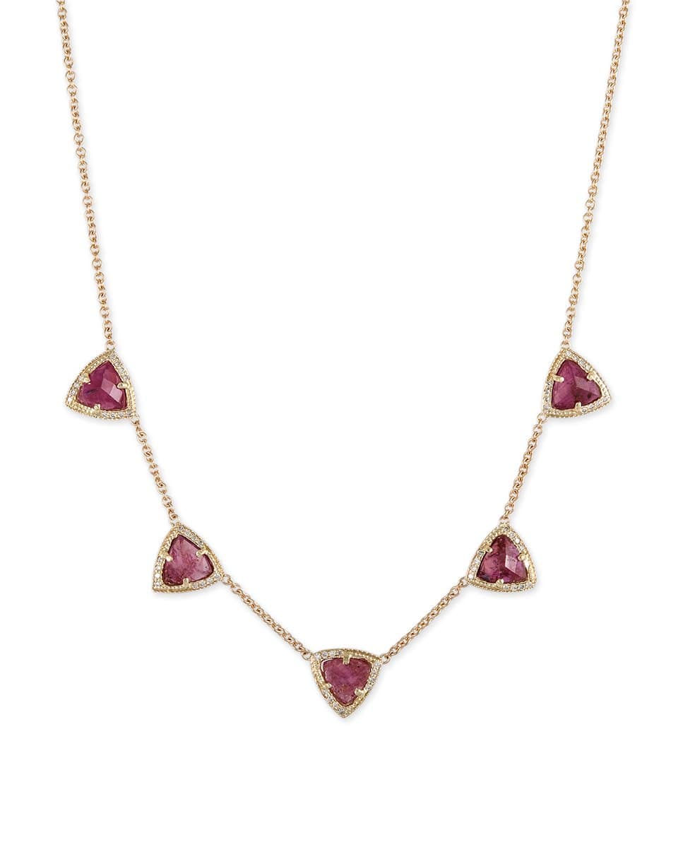 JACQUIE AICHE-Amethyst Pyramid and Diamond Necklace-YELLOW GOLD