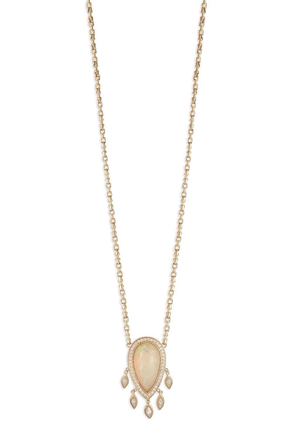 Opal Teardrop Necklace-YELLOW GOLD-JEWELRYFINE JEWELNECKLACE O-JACQUIE AICHE