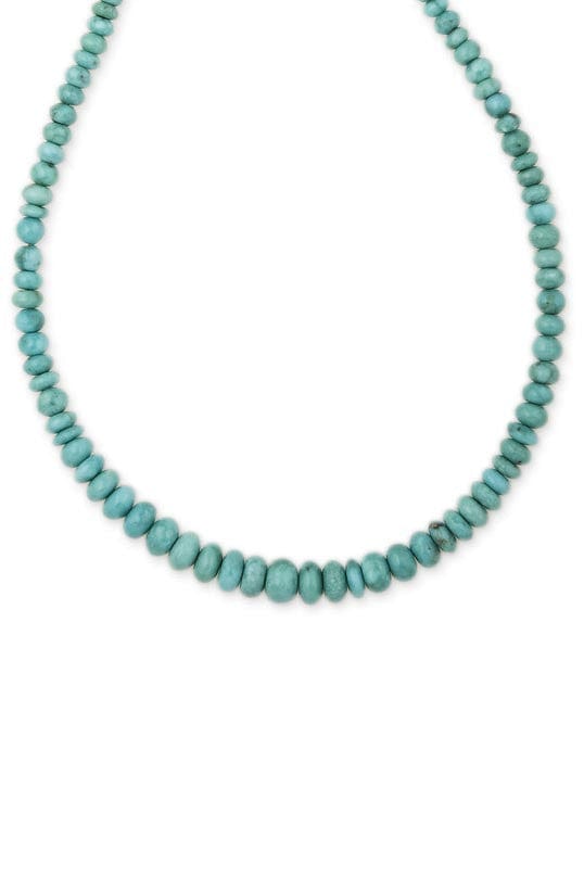 JACQUIE AICHE-Small Graduated Turquoise Beaded Necklace-YELLOW GOLD