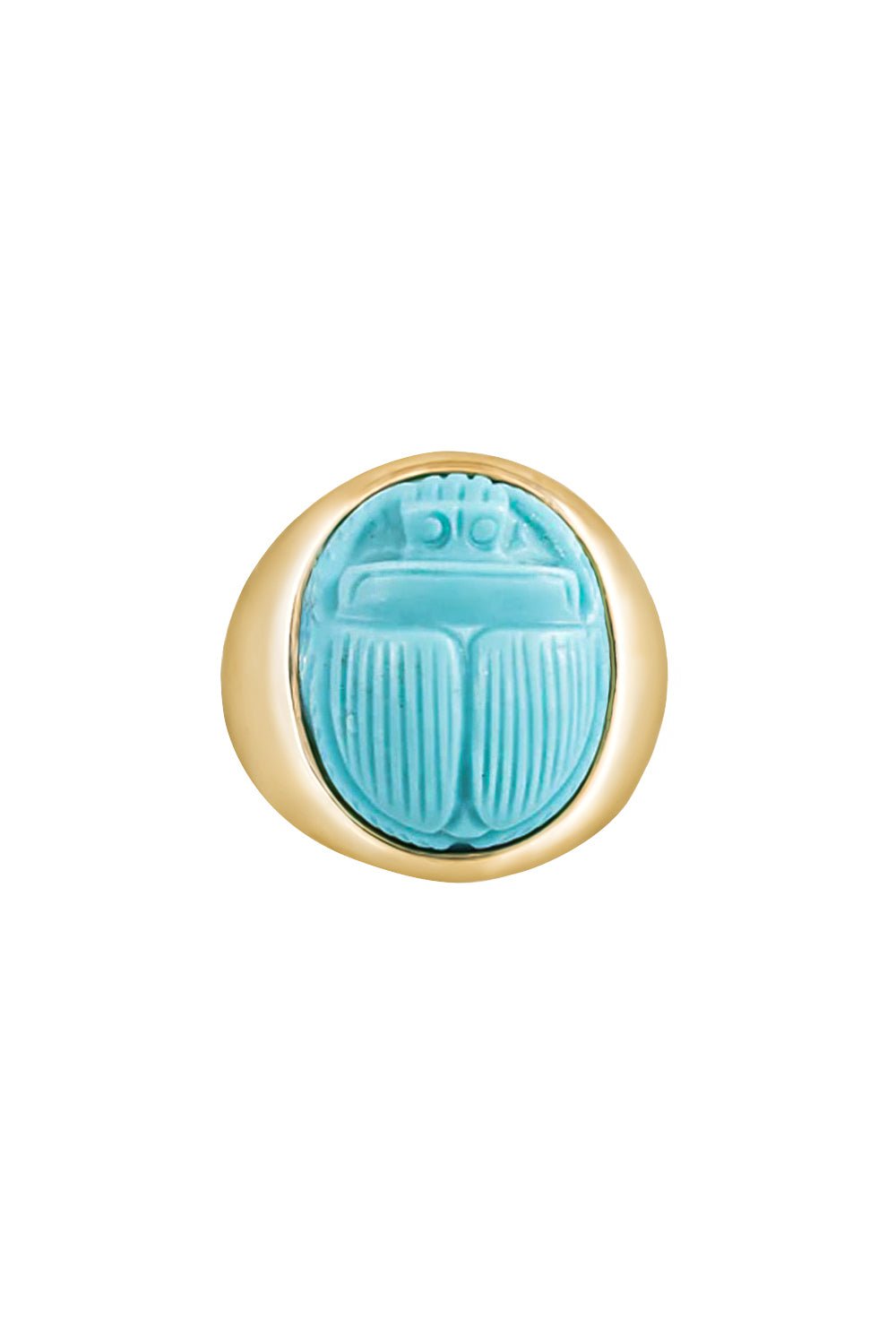 JACQUIE AICHE-Turquoise Scarab Ring-YELLOW GOLD