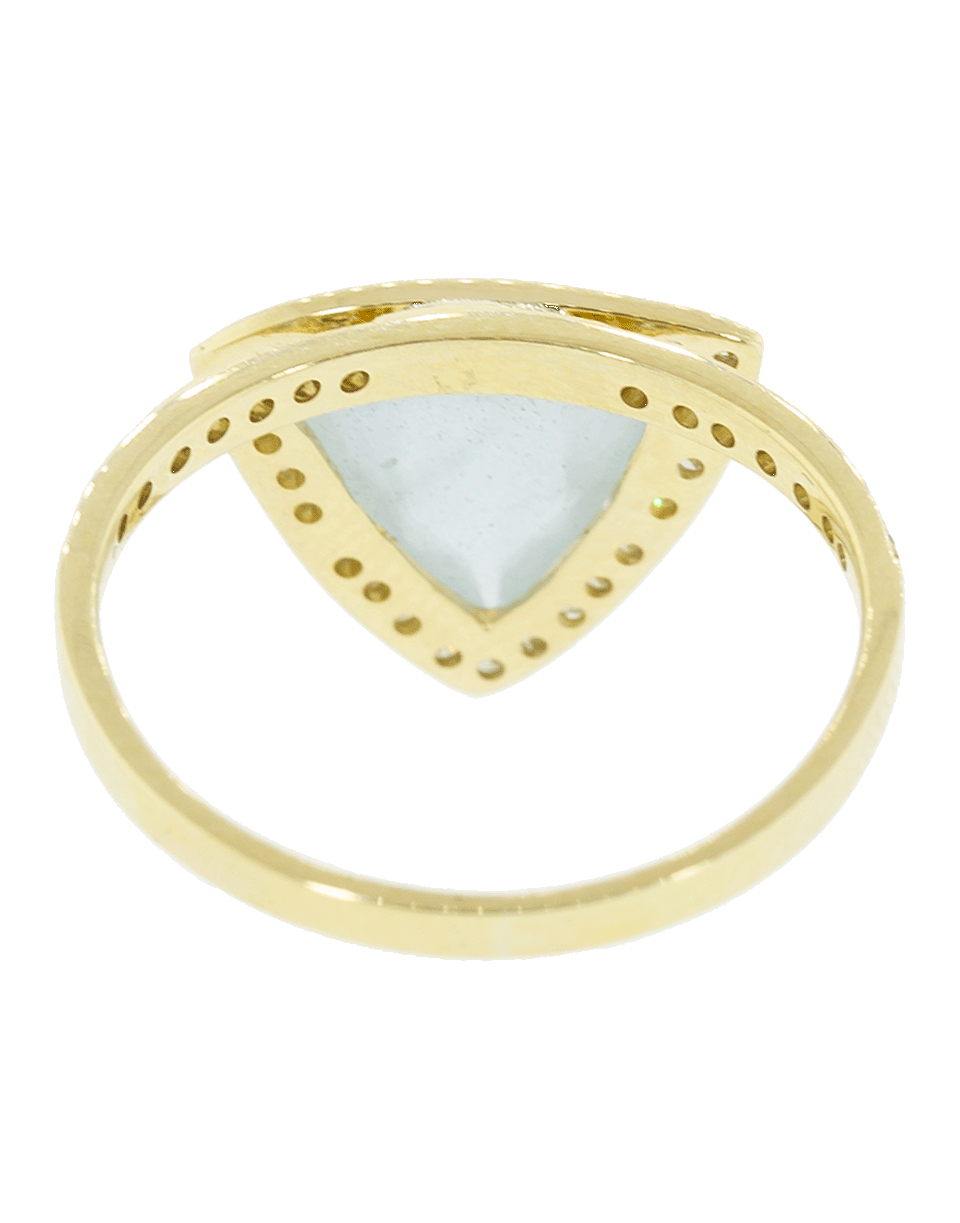 JACQUIE AICHE-Aquamarine and Diamond Pyramid Ring-YELLOW GOLD