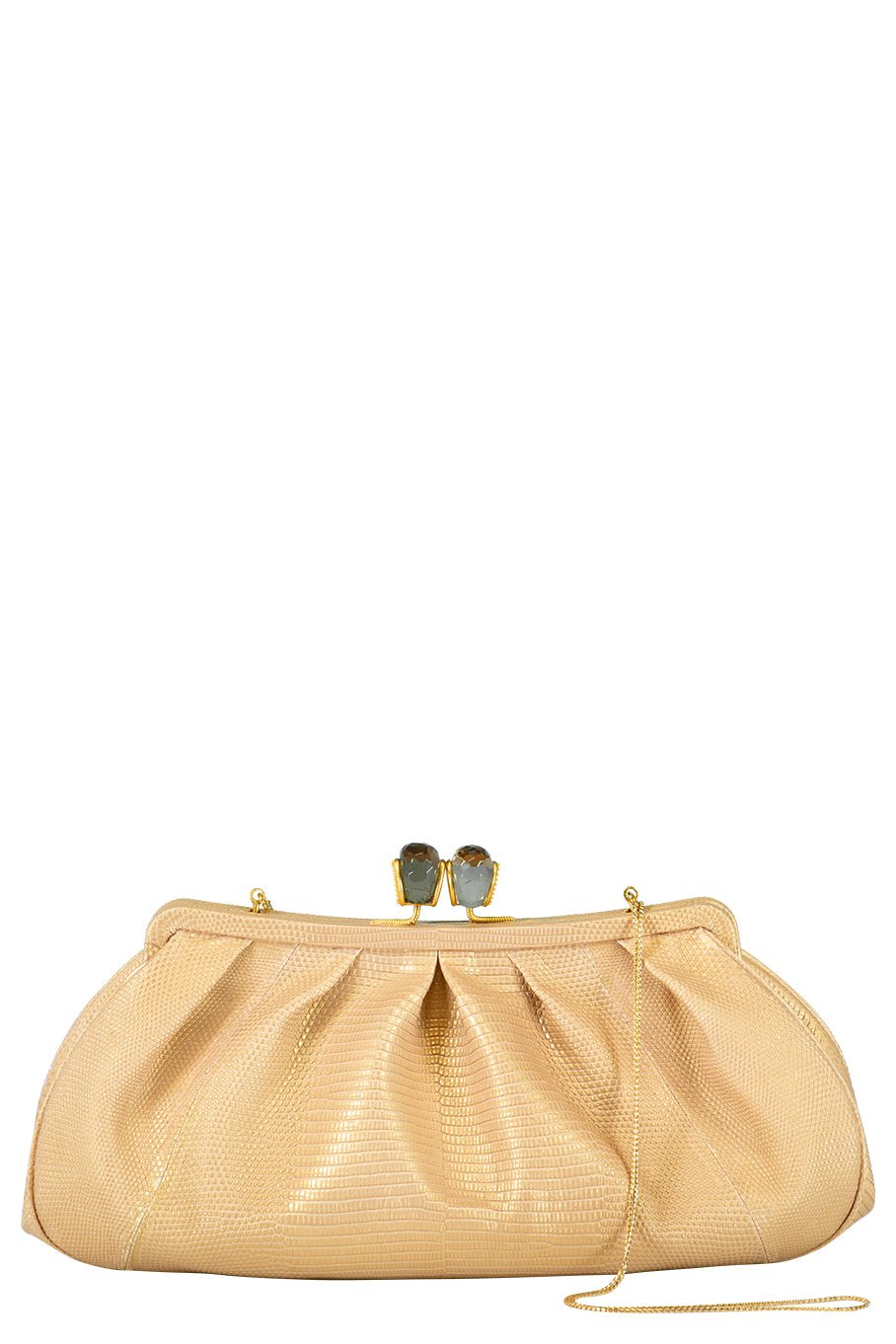 JADA LOVELESS-Kisslock Clutch - Gold-GOLD