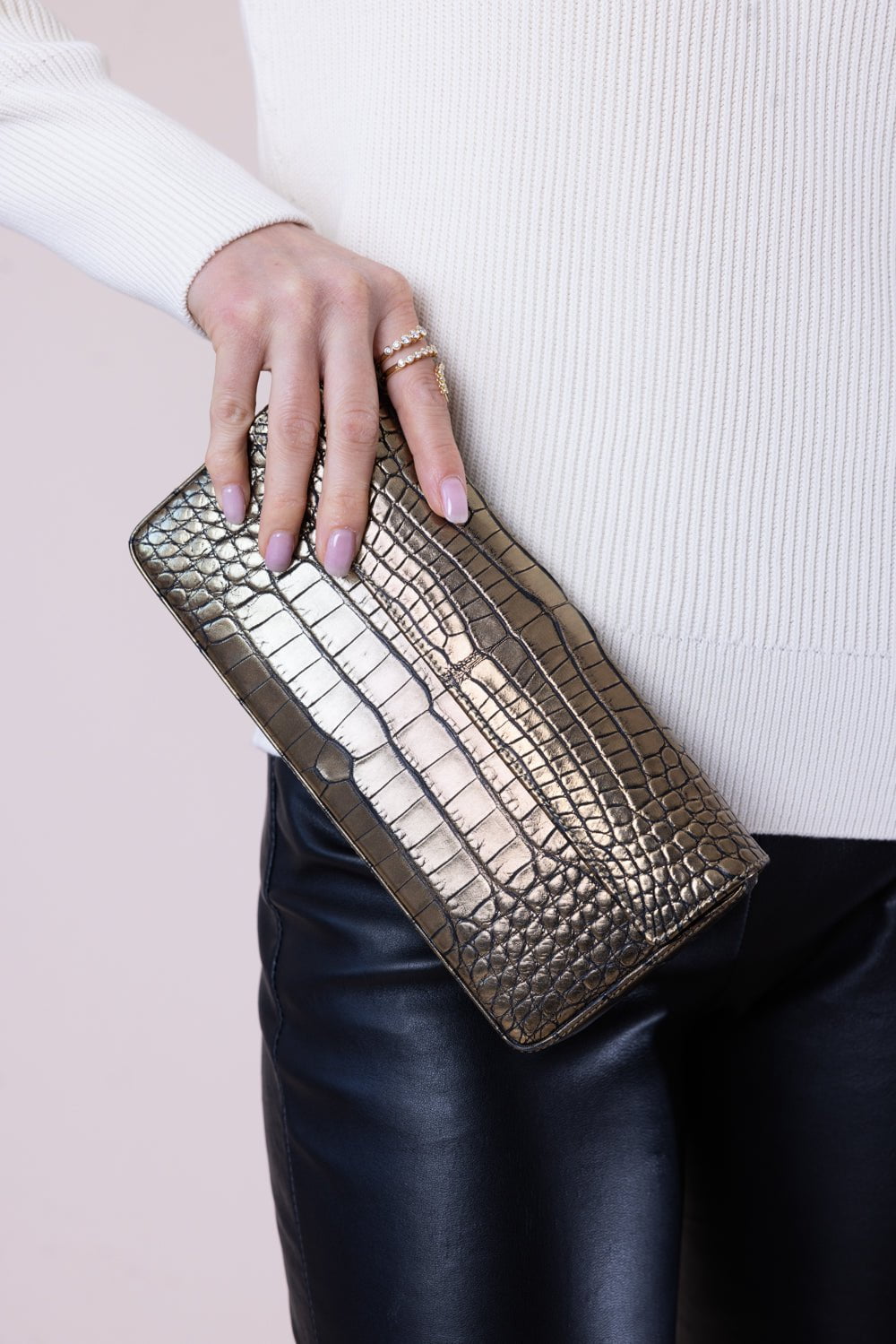 JADA LOVELESS-Parker Box Clutch - Gold-GOLD