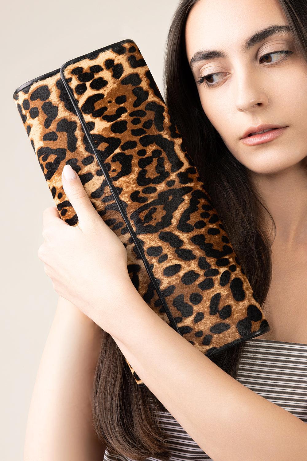 Classic Clutch - Leopard-LEOPDBLK-HANDBAGCLUTCHES-JADA LOVELESS