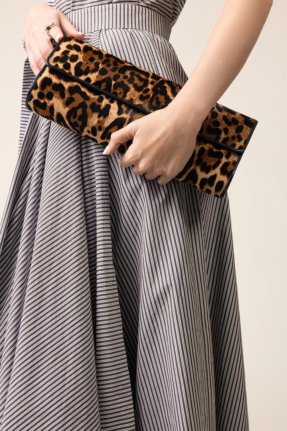 Classic Clutch - Leopard-LEOPDBLK-HANDBAGCLUTCHES-JADA LOVELESS