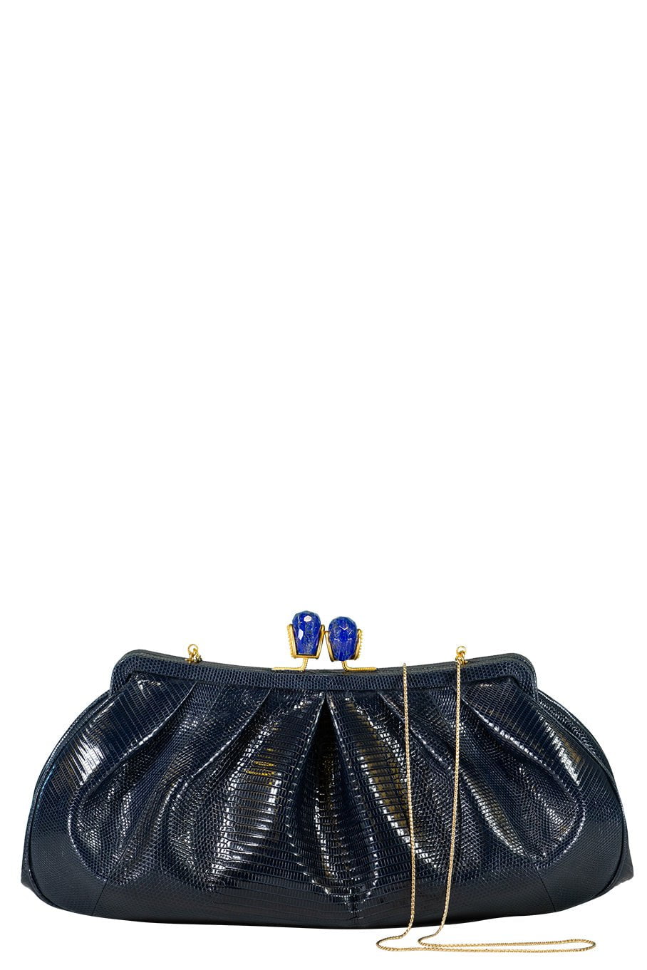 JADA LOVELESS-Kisslock Clutch - Navy-NAVY